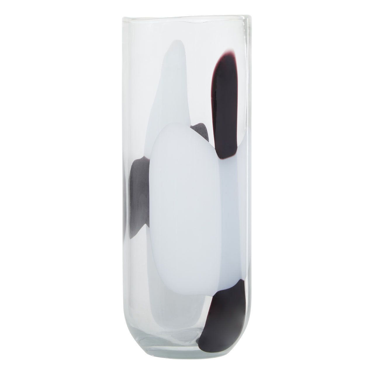 Product photograph of Olivia S Hannah Large Glass Vase In Black White from Olivia's