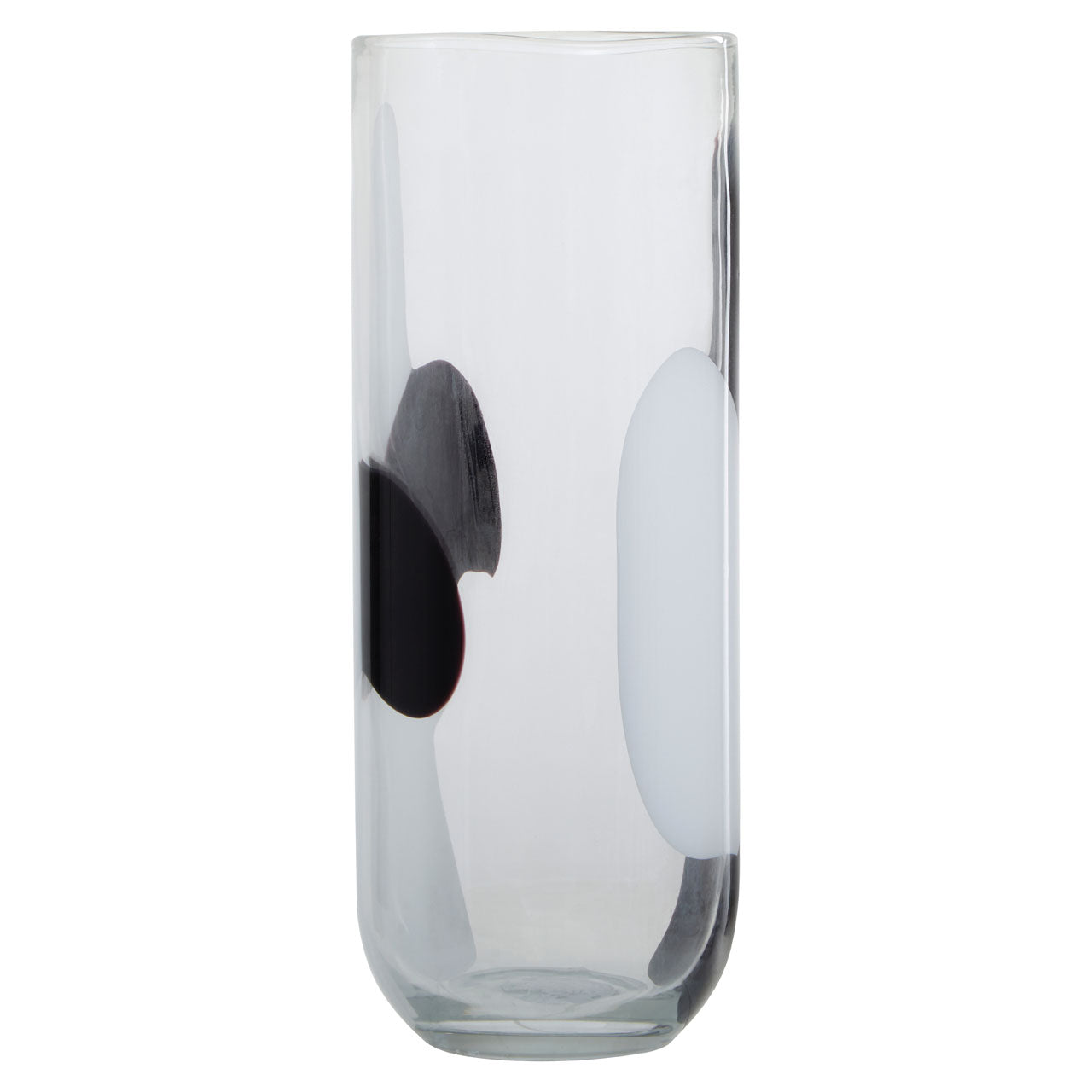 Product photograph of Olivia S Hannah Large Glass Vase In Black White from Olivia's.