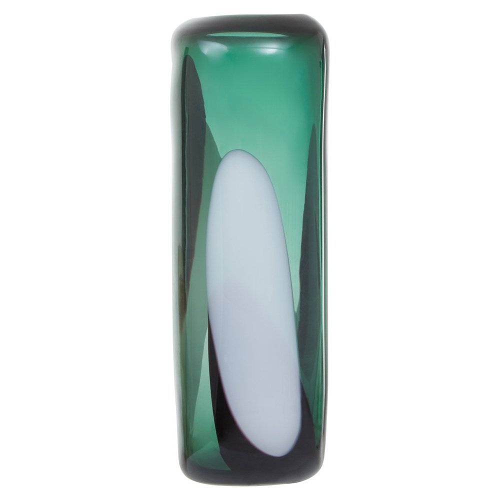 Product photograph of Olivia S Hannah Large Glass Vase In Green Black White from Olivia's.