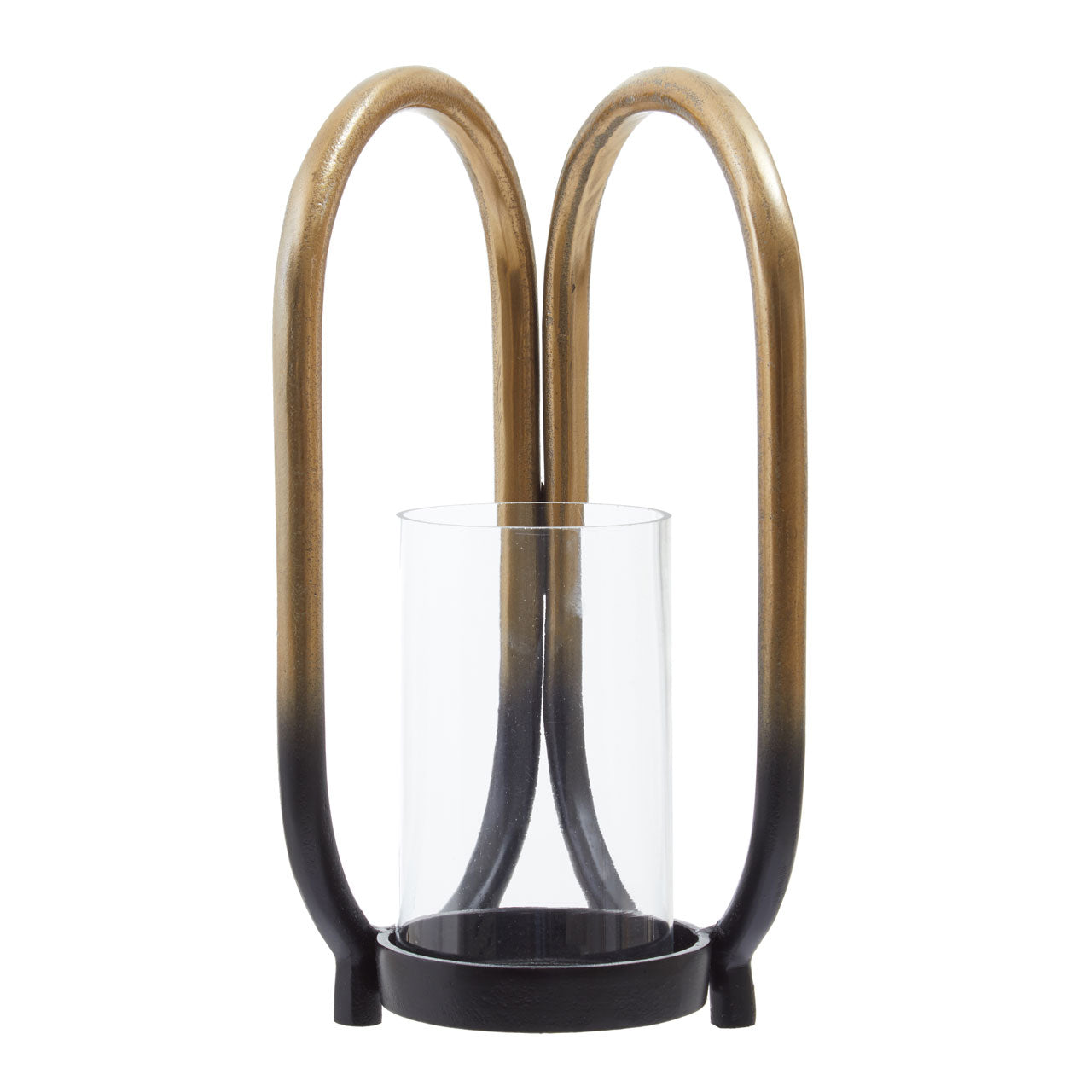 Product photograph of Olivia S Decima Small Candle Holder In Black Gold from Olivia's
