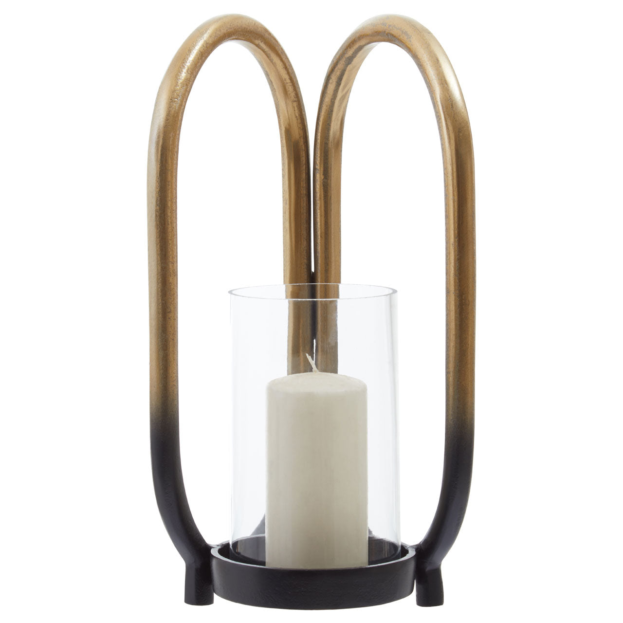 Product photograph of Olivia S Decima Small Candle Holder In Black Gold from Olivia's.