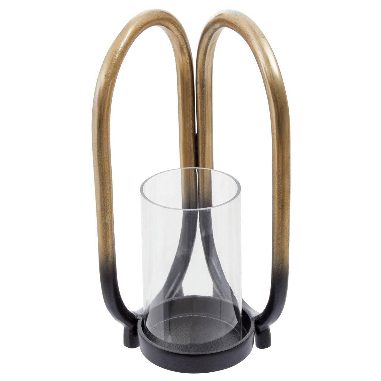 Product photograph of Olivia S Decima Small Candle Holder In Black Gold from Olivia's.