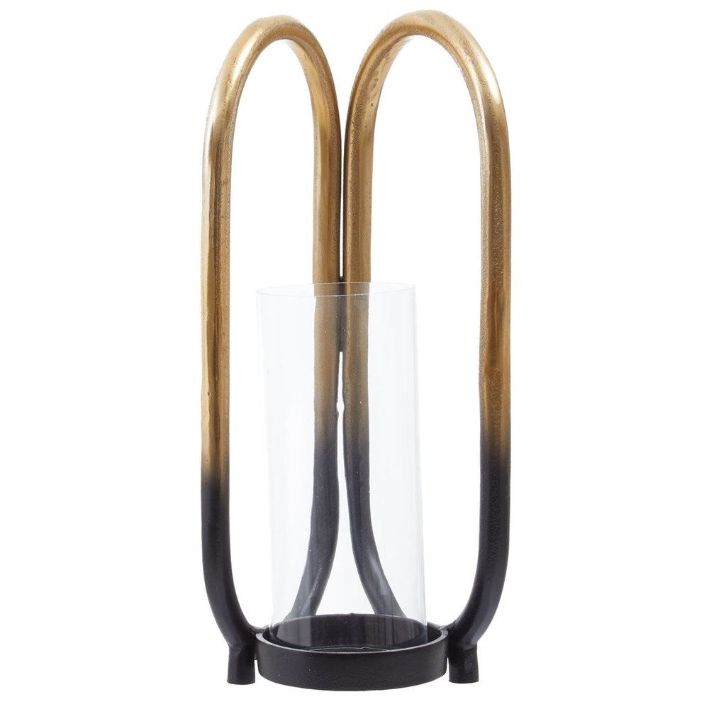 Product photograph of Olivia S Decima Large Candle Holder In Black Gold from Olivia's
