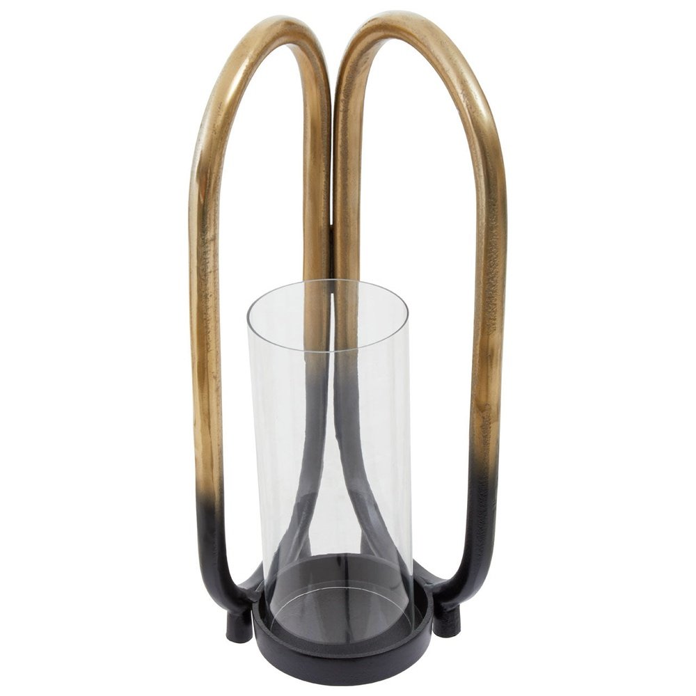 Product photograph of Olivia S Decima Large Candle Holder In Black Gold from Olivia's.