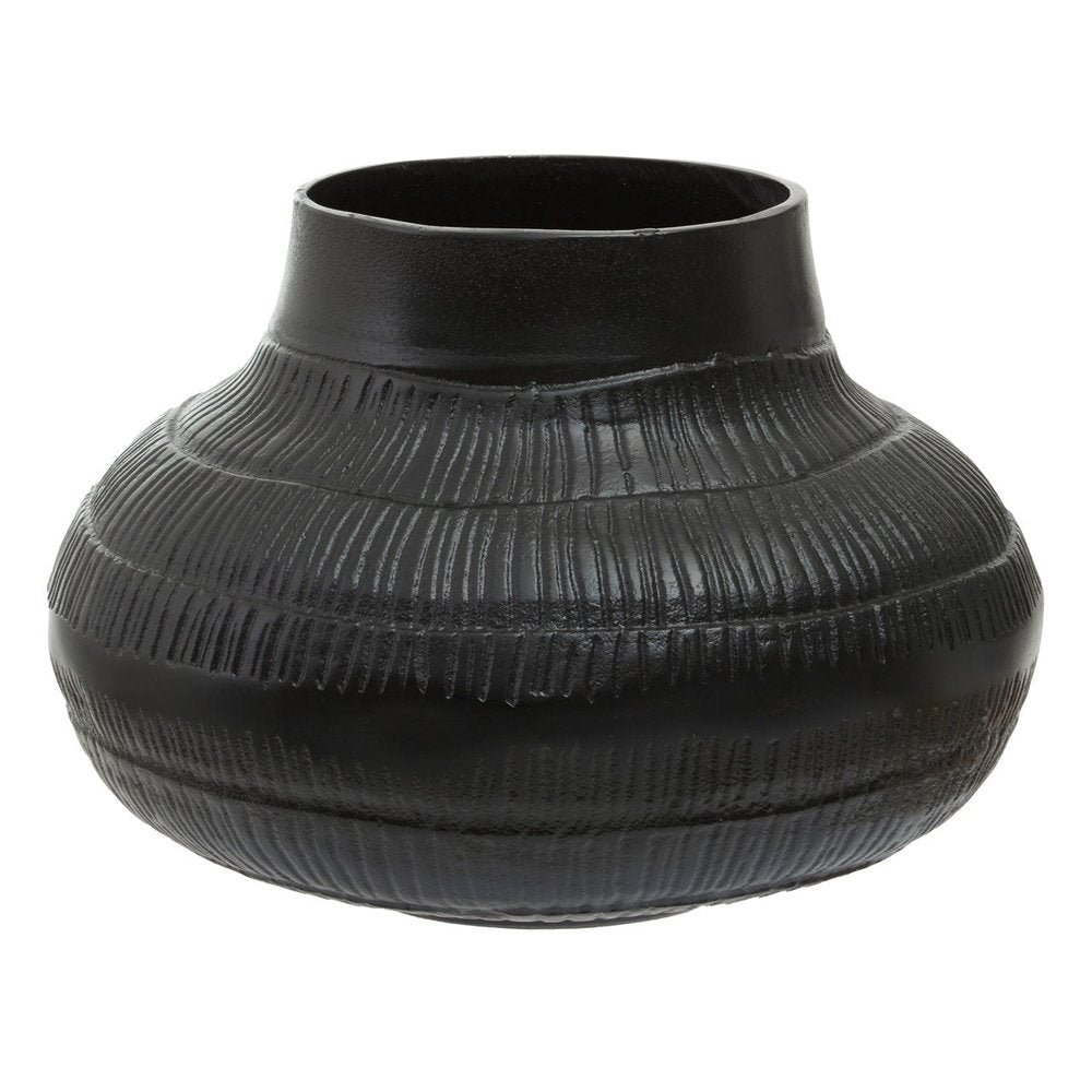 Product photograph of Olivia S Decima Small Rough Vase In Black from Olivia's