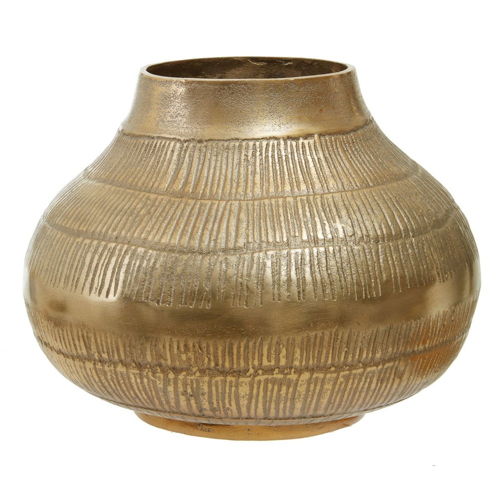 Product photograph of Olivia S Decima Large Rough Vase In Gold from Olivia's