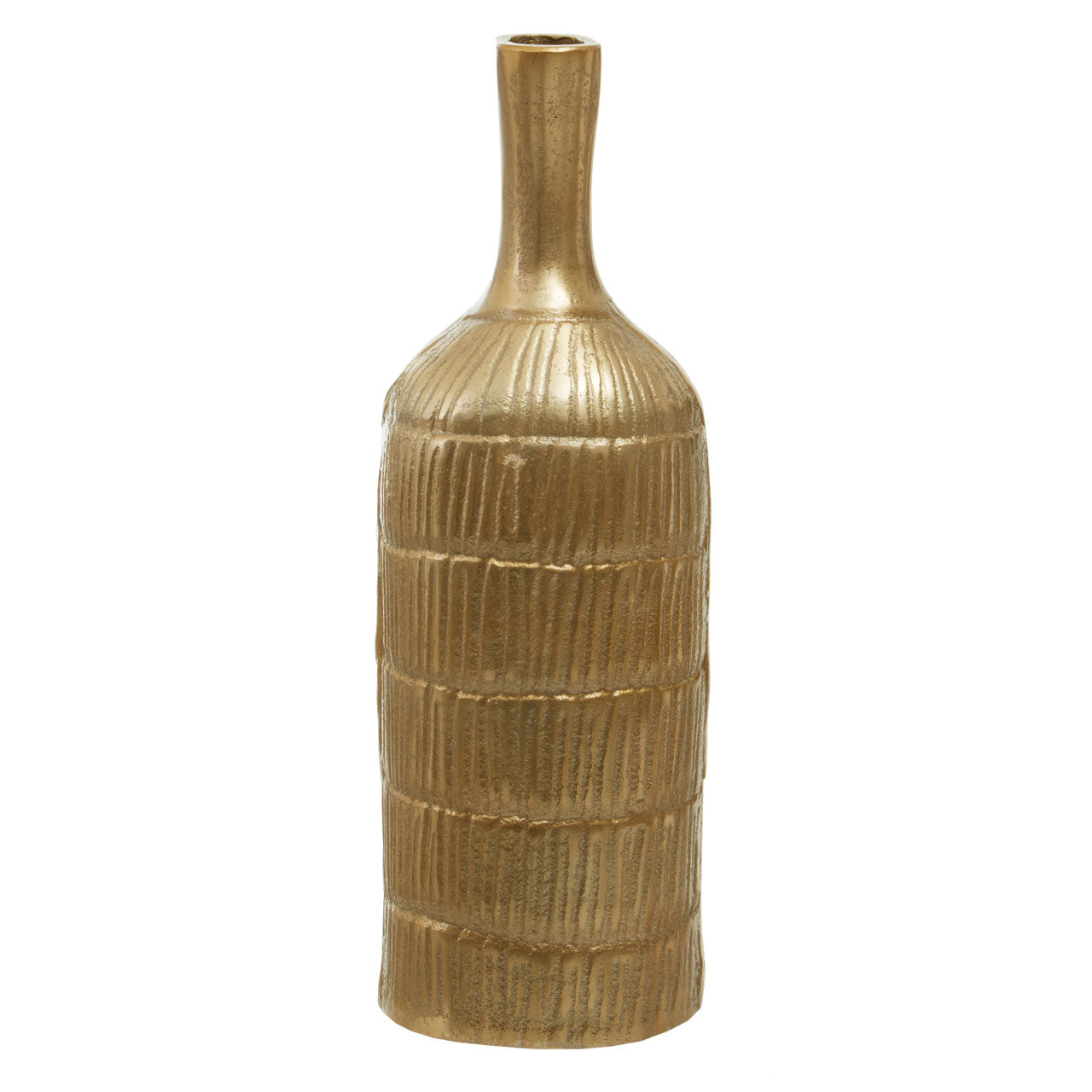 Olivias Decima Small Rough Bottle Vase In Gold