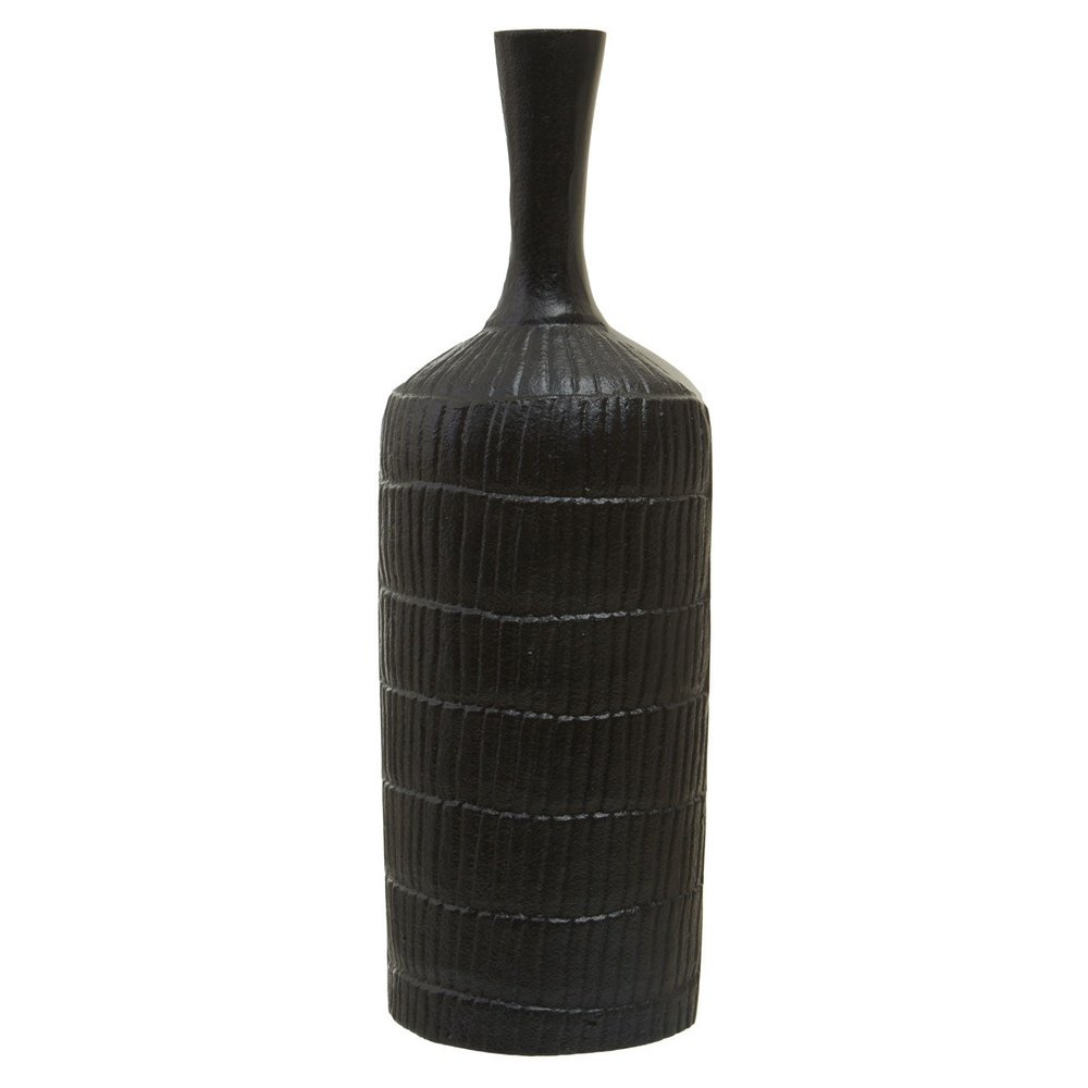 Product photograph of Olivia S Decima Large Rough Bottle Vase In Black from Olivia's