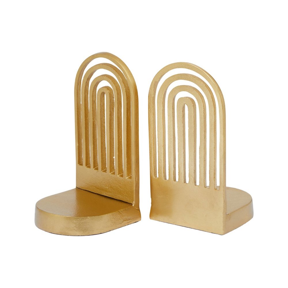 Product photograph of Olivia S Set Of 2 Rose Bookends In Gold from Olivia's.