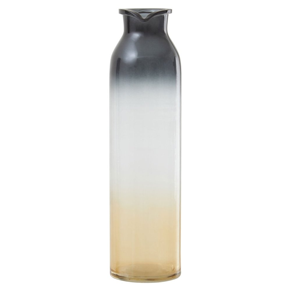 Olivias Garbo Large Glass Bottle Vase In Black Gold Ombre