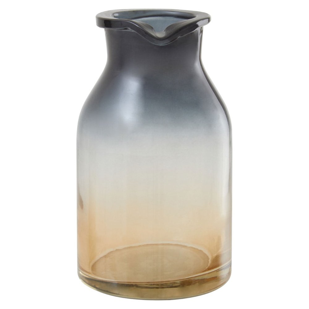 Product photograph of Olivia S Garbo Small Glass Bottle Vase In Black Gold Ombre from Olivia's