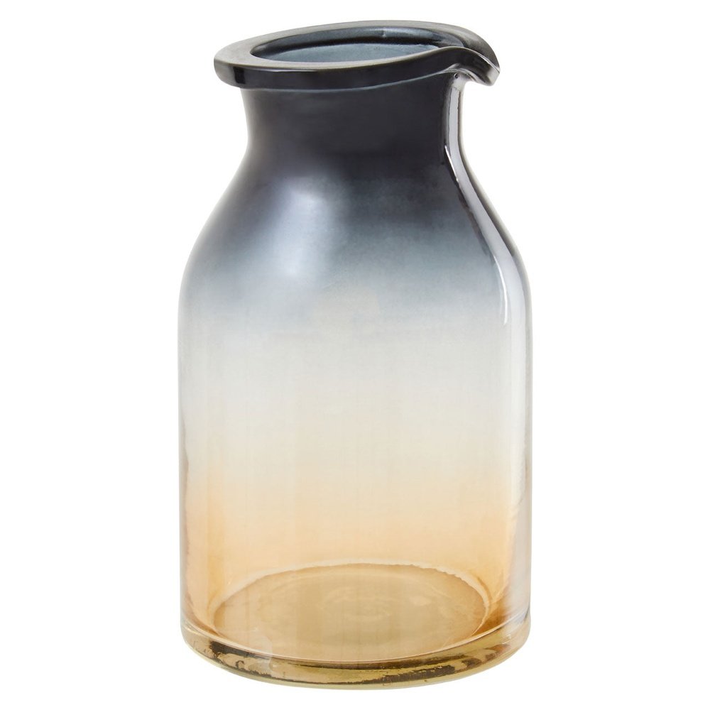 Product photograph of Olivia S Garbo Small Glass Bottle Vase In Black Gold Ombre from Olivia's.