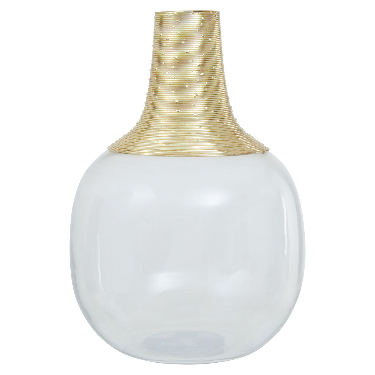 Olivias Garbo Large Glass Bottle Vase In Gold