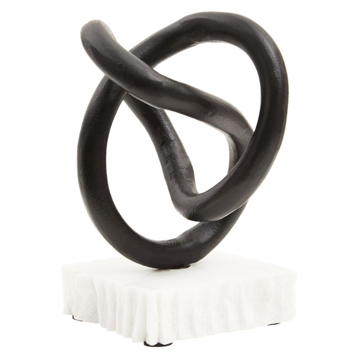 Product photograph of Olivia S Matt Black Knot Sculpture from Olivia's