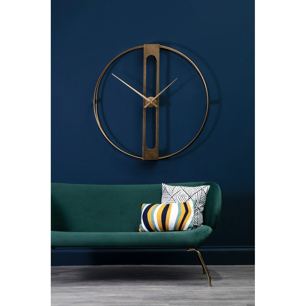 Product photograph of Olivia S Boutique Hotel Collection - Brass Round Wall Clock from Olivia's.