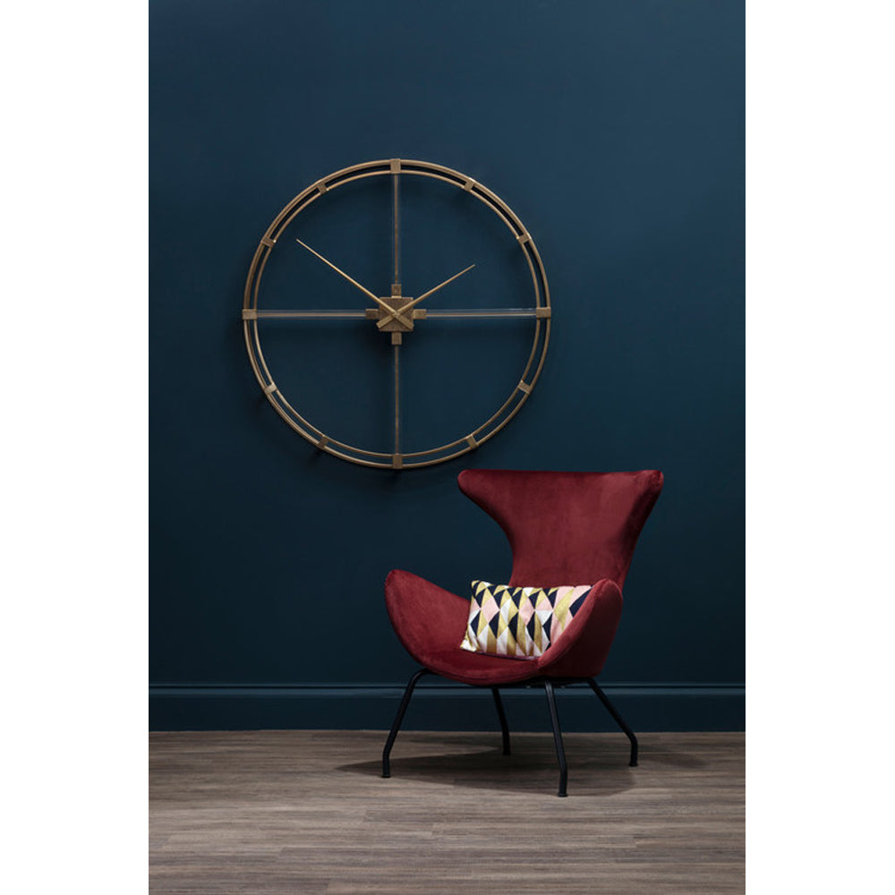 Product photograph of Olivia S Boutique Hotel Collection - Gold Dual Ring Round Wall Clock from Olivia's.