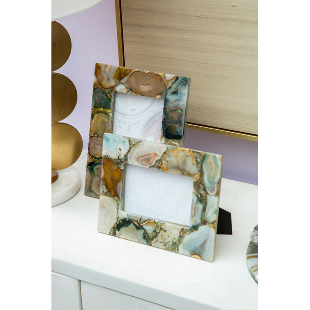 Product photograph of Olivia S Boutique Hotel Collection - Green Agate Photo Frame 5x7 from Olivia's.