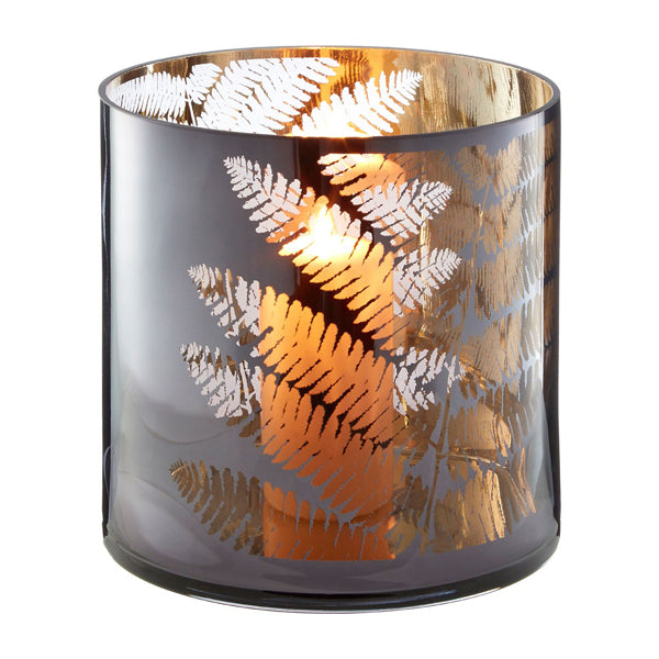 Product photograph of Olivia S Fern Hurricane Candle Holder Grey Large from Olivia's.