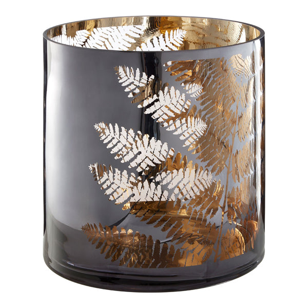 Product photograph of Olivia S Fern Hurricane Candle Holder Grey Large from Olivia's