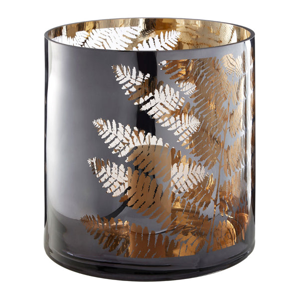 Product photograph of Olivia S Fern Hurricane Candle Holder Grey Large from Olivia's.