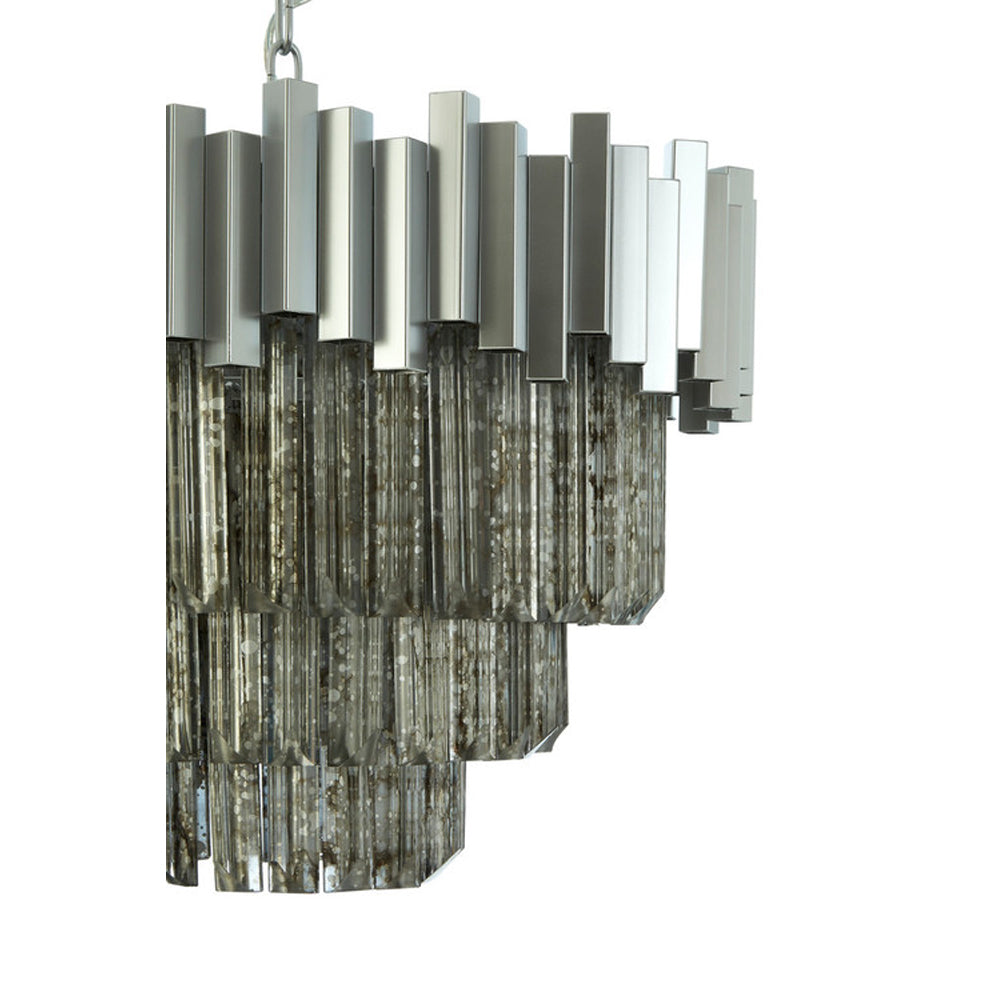 Product photograph of Olivia S Luxe Collection - Penny Nickel Anique Mirror Chandelier Small from Olivia's.