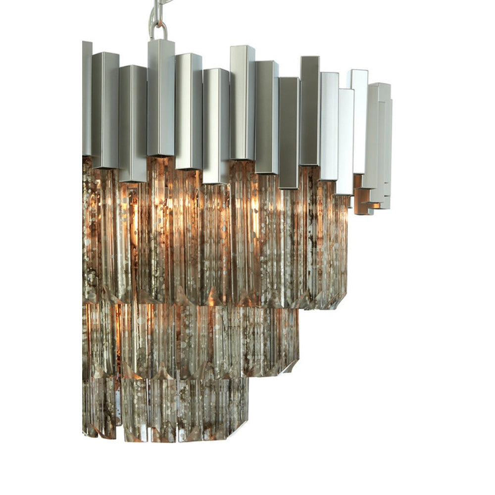 Product photograph of Olivia S Luxe Collection - Penny Nickel Anique Mirror Chandelier Small from Olivia's.