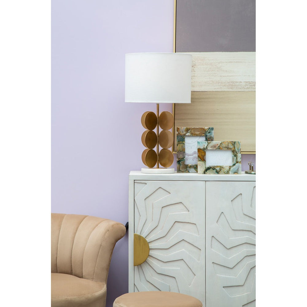 Product photograph of Olivia S Boutique Hotel Collection - Gold Disc Table Lamp from Olivia's.