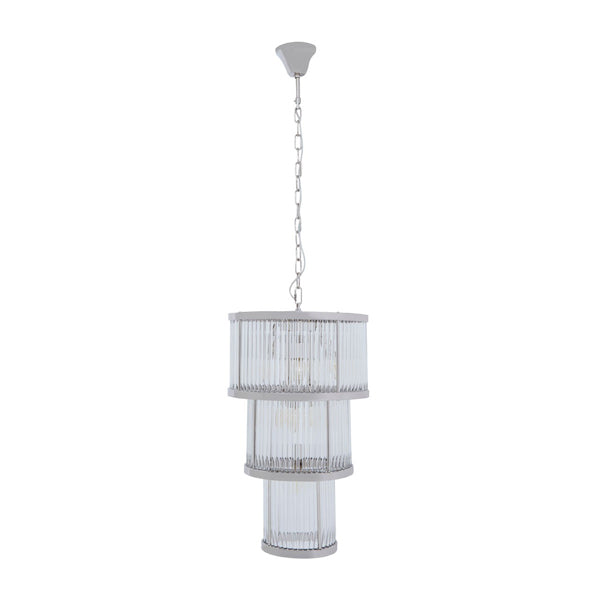 Product photograph of Olivia S Salsa 3 Tier Chandelier Nickel Finish from Olivia's.