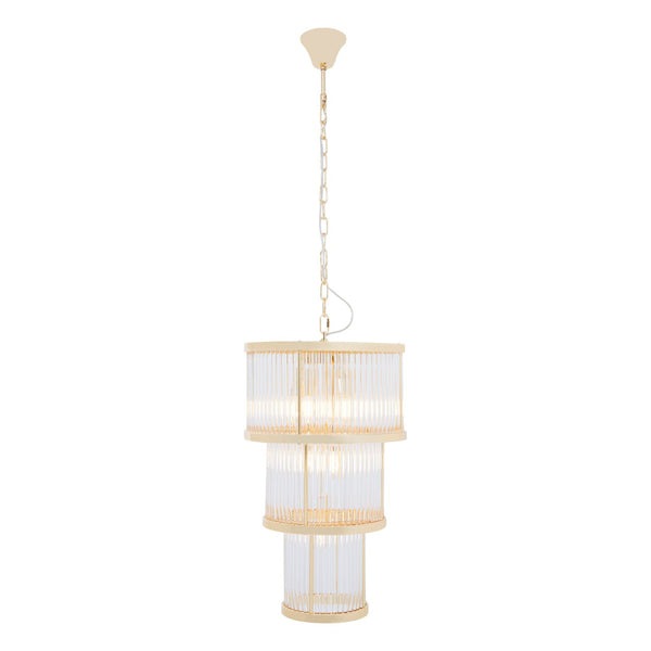 Product photograph of Olivia S Luxe Collection - Salsa 3 Tier Drum Chandelier Gold Finish from Olivia's.