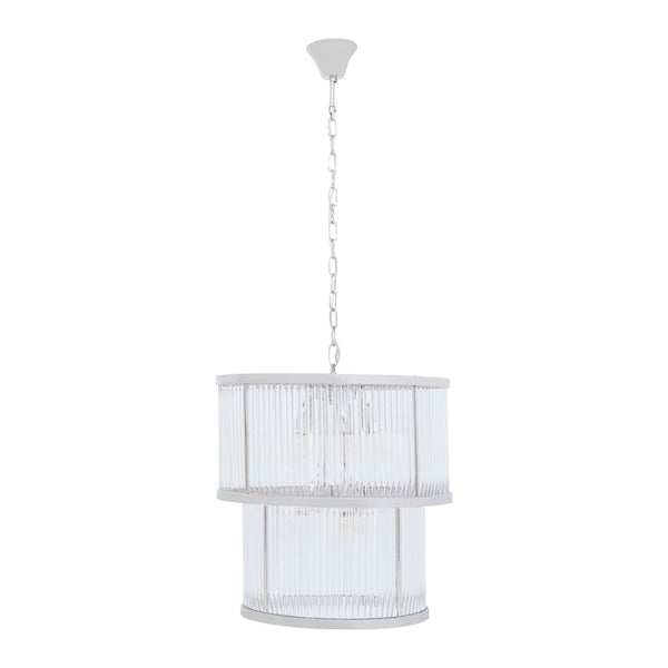 Product photograph of Olivia S Salsa 2 Tier Chandelier Nickel Finish from Olivia's.