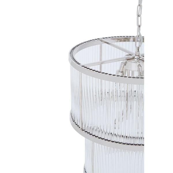 Product photograph of Olivia S Salsa 2 Tier Chandelier Nickel Finish from Olivia's.