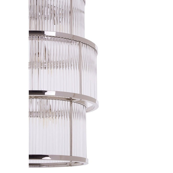 Product photograph of Olivia S Salsa 3 Tier Drum Chandelier Nickel Finish from Olivia's.