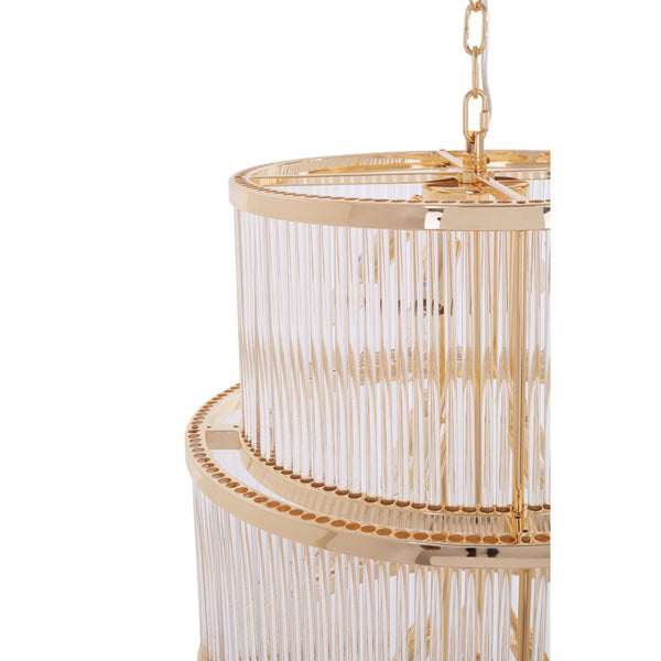 Product photograph of Olivia S Luxe Collection - Salsa 3 Tier Chandelier Gold Finish from Olivia's.