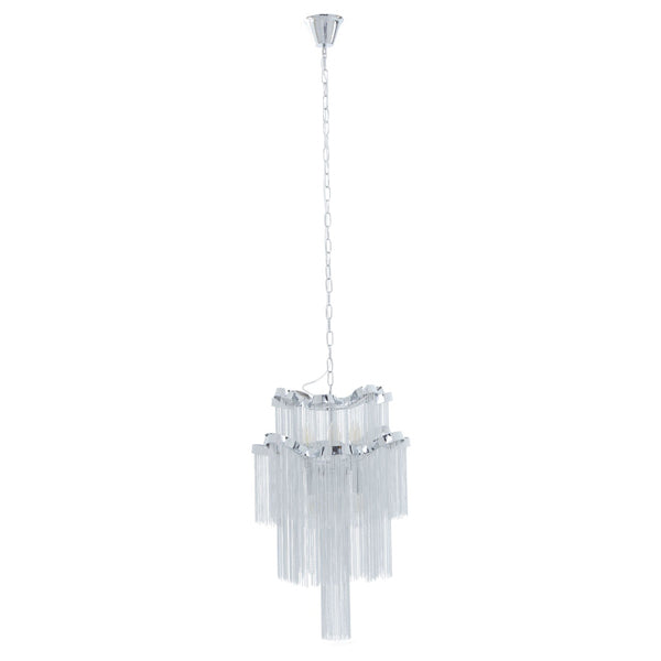 Product photograph of Olivia S Luxe Collection - Lorrie Aluminium Chain 2 Tier Pendant Chrome Iron Frame from Olivia's.