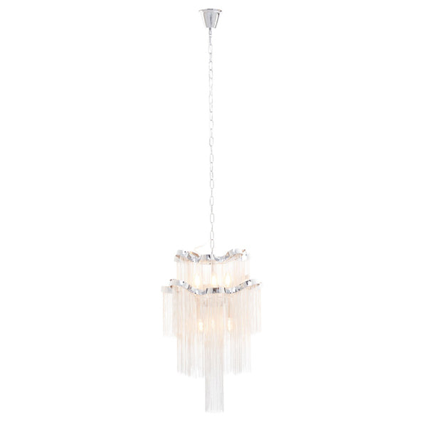 Product photograph of Olivia S Luxe Collection - Lorrie Aluminium Chain 2 Tier Pendant Chrome Iron Frame from Olivia's