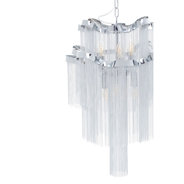 Product photograph of Olivia S Luxe Collection - Lorrie Aluminium Chain 2 Tier Pendant Chrome Iron Frame from Olivia's.