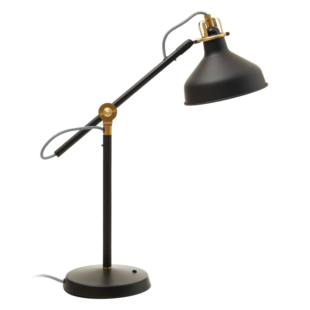 Product photograph of Olivia S Necia Large Desk Lamp In Black Brass from Olivia's