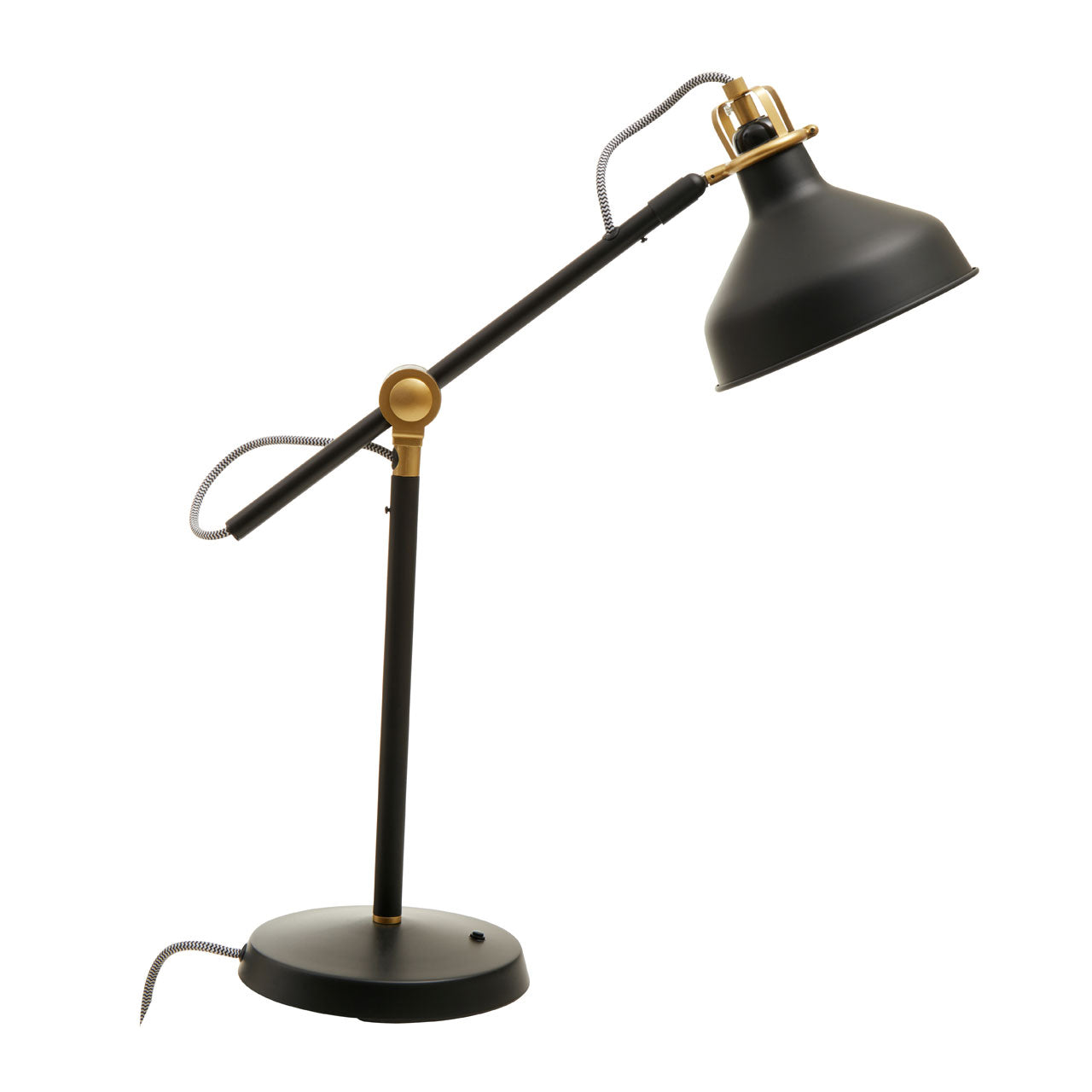Product photograph of Olivia S Necia Large Desk Lamp In Black Brass from Olivia's.