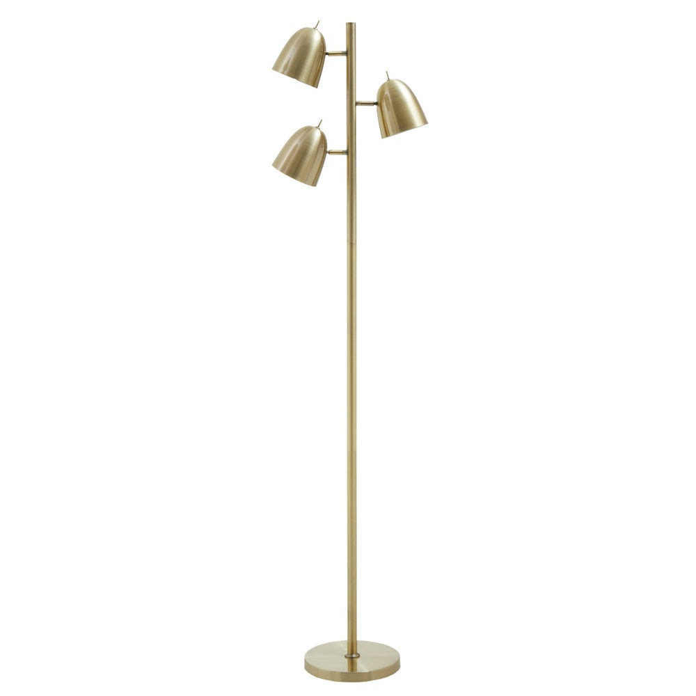Product photograph of Olivia S Soft Industrial Collection - Newton Floor Lamp In Brass Finish from Olivia's