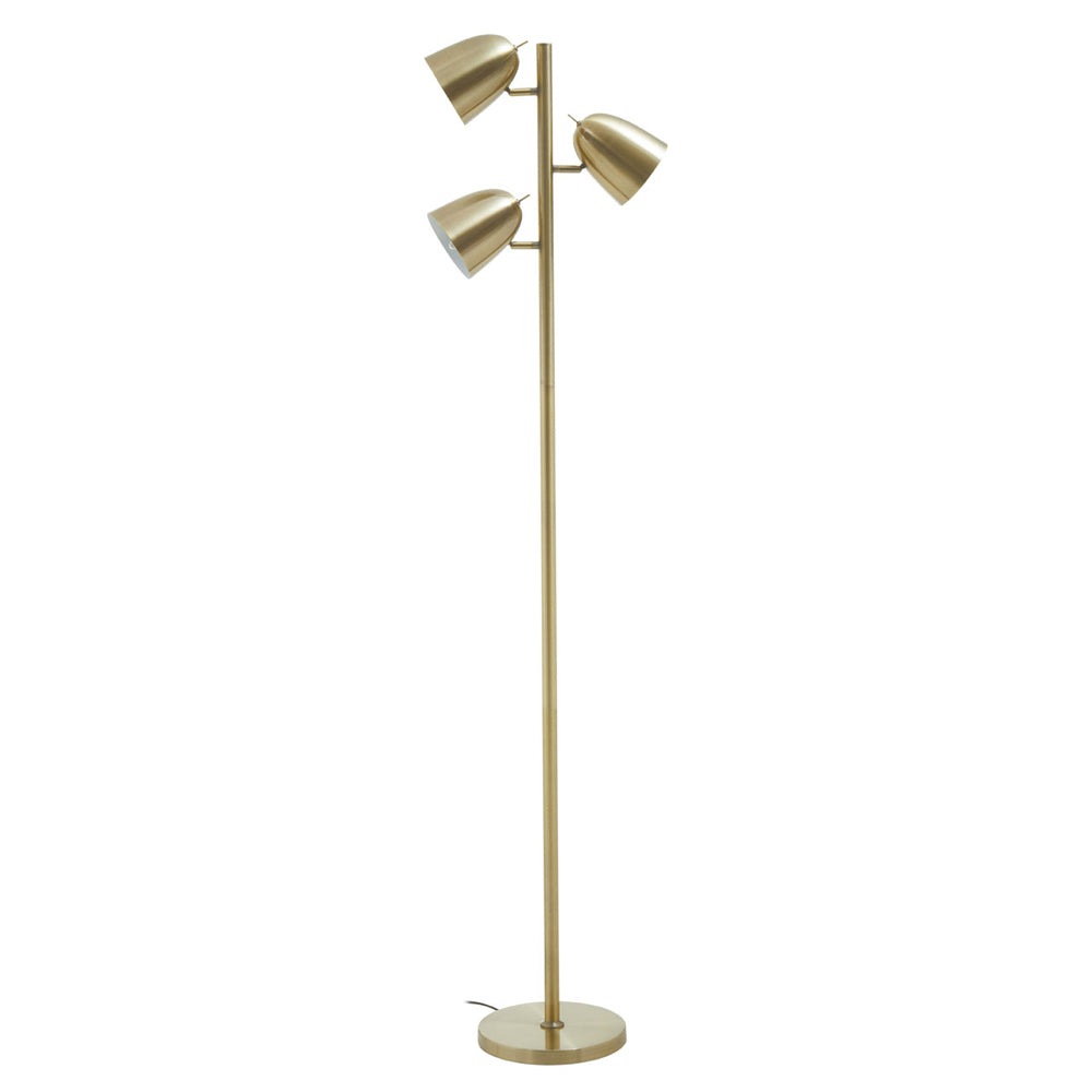 Product photograph of Olivia S Soft Industrial Collection - Newton Floor Lamp In Brass Finish from Olivia's.