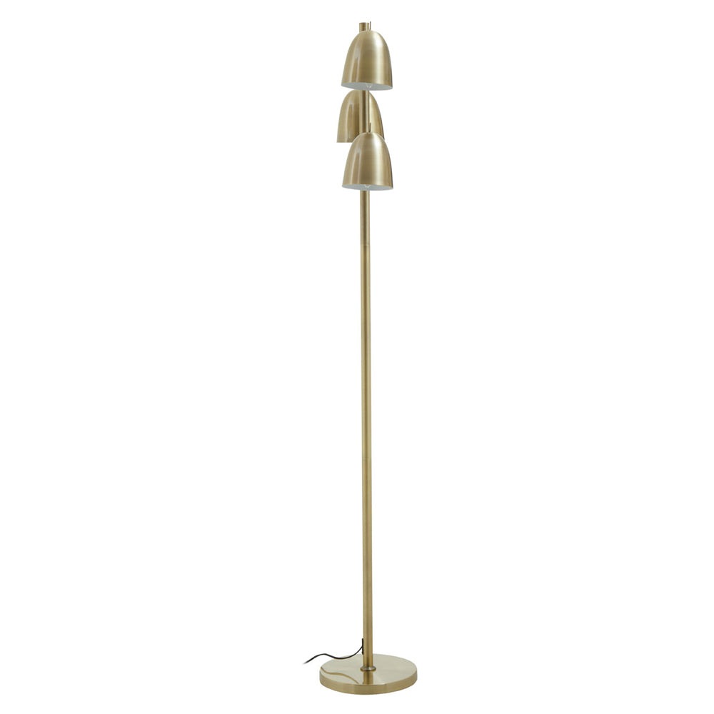 Product photograph of Olivia S Soft Industrial Collection - Newton Floor Lamp In Brass Finish from Olivia's.