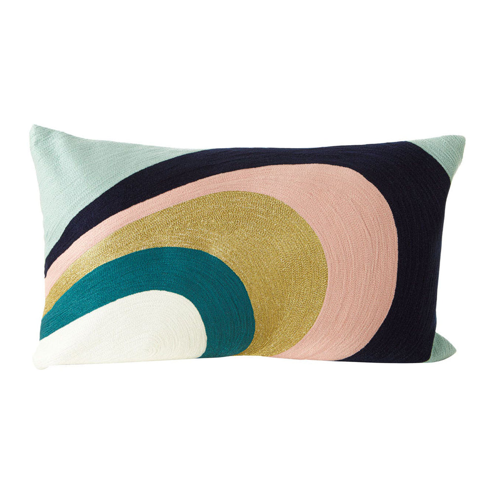 Olivias Gina Curved Stripe Cushion In Blue Outlet