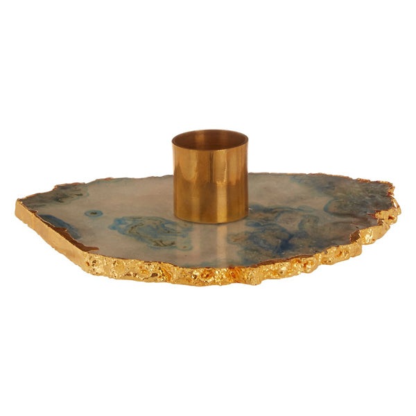 Product photograph of Olivia S Ava Candle Holder Blue And Gold Blue from Olivia's.