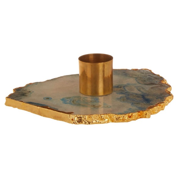 Product photograph of Olivia S Ava Candle Holder Blue And Gold Blue from Olivia's