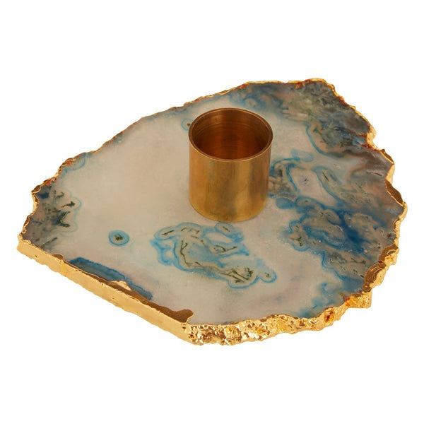 Product photograph of Olivia S Ava Candle Holder Blue And Gold Blue from Olivia's.