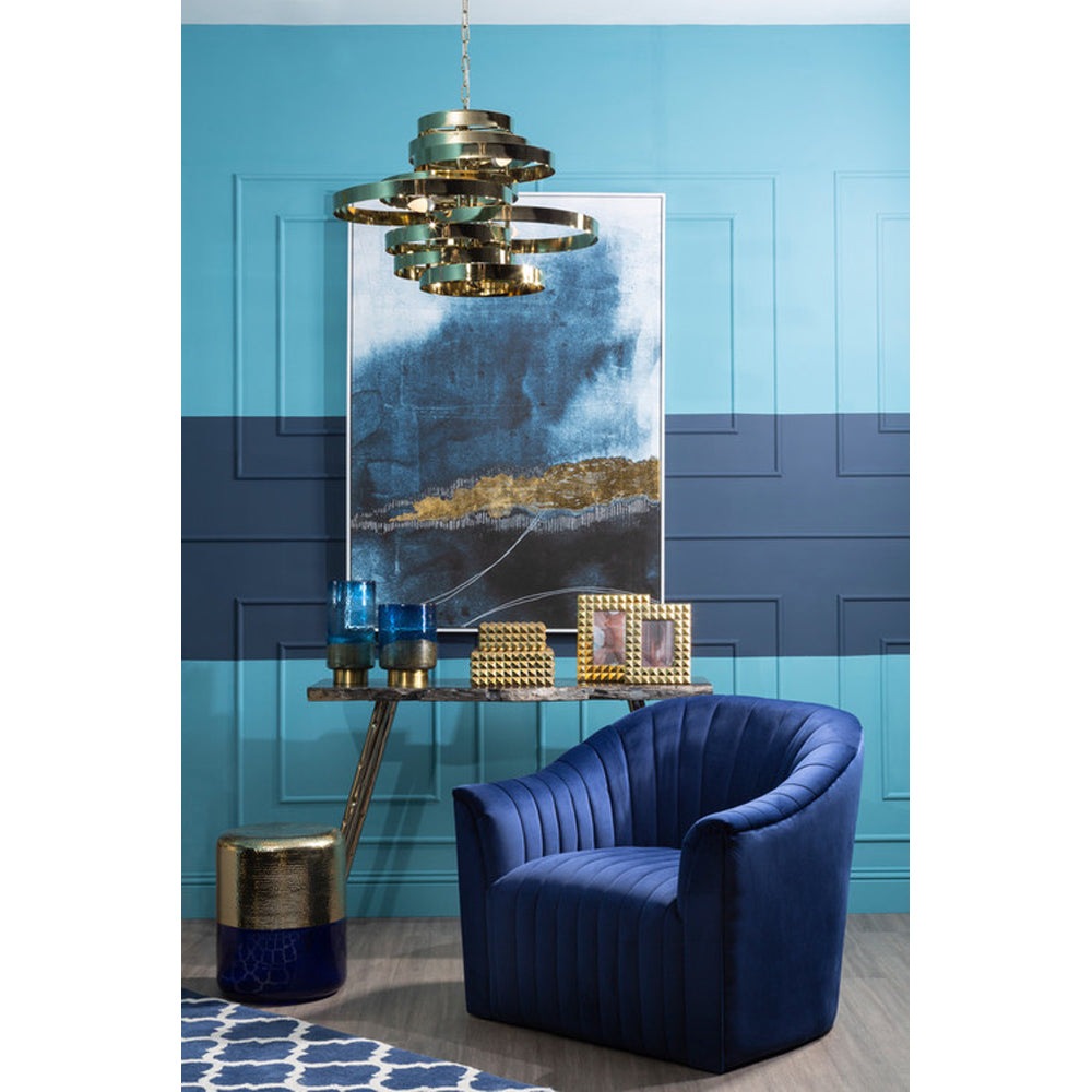 Product photograph of Olivia S Luxe Collection - Blue And Gold Foil Wall Art from Olivia's.