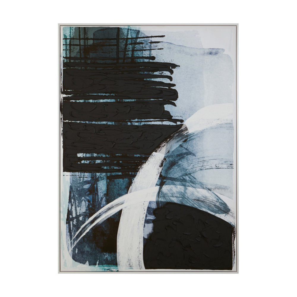 Product photograph of Olivia S Luxe Collection - Black And Blue Abstract Wall Art from Olivia's.