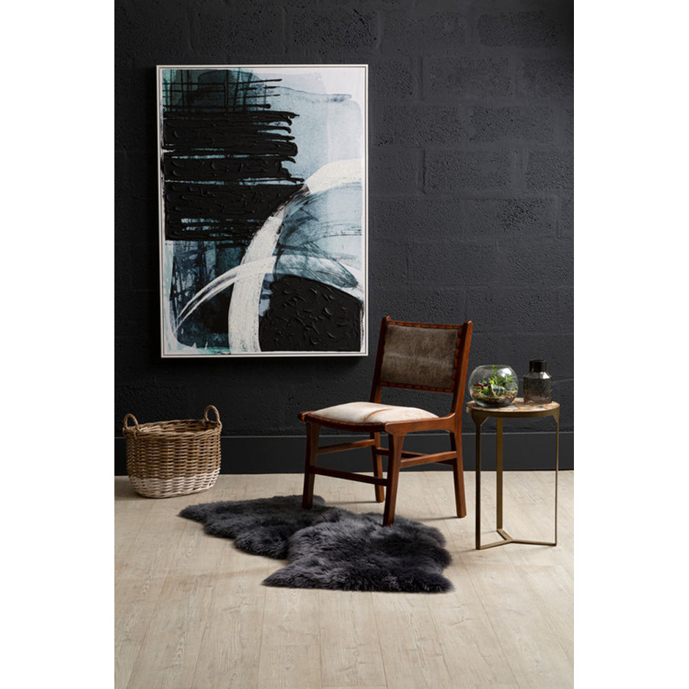 Product photograph of Olivia S Luxe Collection - Black And Blue Abstract Wall Art from Olivia's.