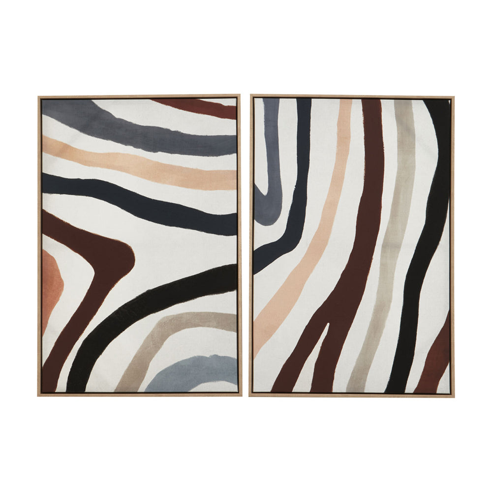 Product photograph of Olivia S Soft Industrial Collection - Ashley Set Of Two Multi Coloured Wall Art from Olivia's