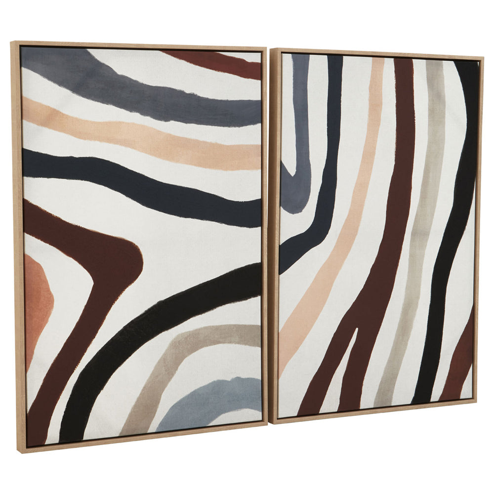 Product photograph of Olivia S Soft Industrial Collection - Ashley Set Of Two Multi Coloured Wall Art from Olivia's.